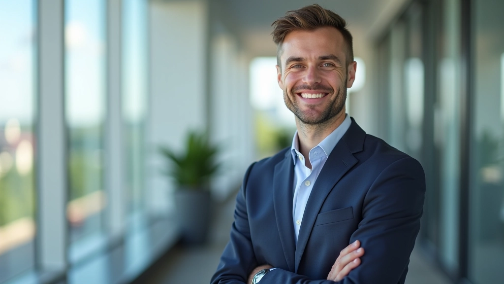 Consultant financier analysant des graphiques d'investissement dans un bureau moderne avec vue panoramique