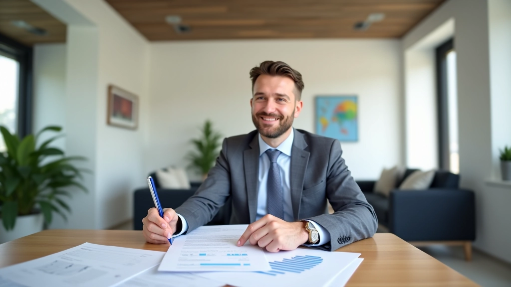 Vue d'un bureau moderne à Brest avec consultant en gestion de patrimoine